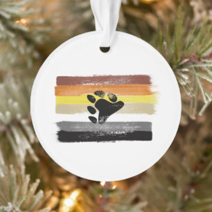 GESCHILDERDE BEER TROTS VLAG EN SYMBOOL ORNAMENT