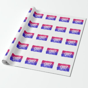 GESCHILDERDE BISEKSUELE SYMBOOL PRIDE VLAG CADEAUPAPIER