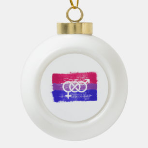 GESCHILDERDE BISEKSUELE SYMBOOL PRIDE VLAG KERAMISCHE BAL ORNAMENT
