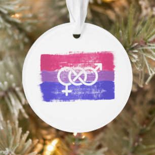 GESCHILDERDE BISEKSUELE SYMBOOL PRIDE VLAG ORNAMENT