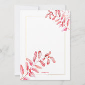 Geschilderde Bladeren Foto Uitnodiging (Achterkant)