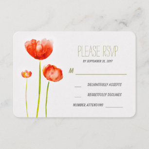 geschilderde bloemen bruiloft RSVP kaart