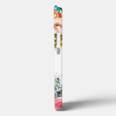 Geschilderde Bloemen Monogram Apple iPhone Case (Achterkant / Links)