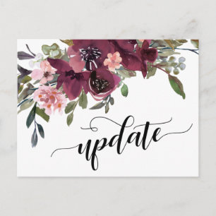 Geschilderde bloemen uitgesteld bruiloft update be briefkaart