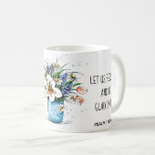 Geschilderde bloemen, vers van psalm 118:24 koffiemok (Voorkant rechts)
