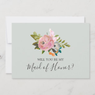 Geschilderde bloemen - Wil je mijn getuige zijn ka Kaart