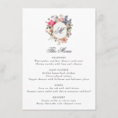 Geschilderde bloemenkalligrafie Monogram Crest Ele Menu (Voorkant)