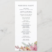 Geschilderde Blooms Huwelijksceremonie Programma (Achterkant)