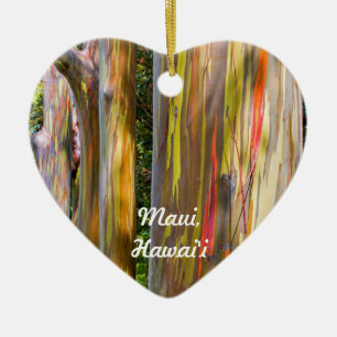 Geschilderde bomen en bamboebos, Maui Keramisch Ornament