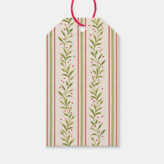 Geschilderde botanische streep cadeaulabel