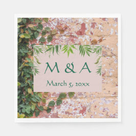 Geschilderde Bricks Green Ivy Wedding Luncheon Ser Servet