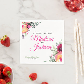 Geschilderde Bright Floral Waterverf Servet