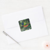 Geschilderde Bunting Bird Vierkante Sticker (Envelop)