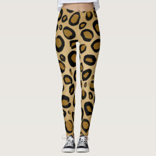 Geschilderde cheeta luipaardprint stippen goud bei leggings