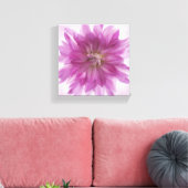Geschilderde Dahlia kunst - Fuchsia Canvas Afdruk (Insitu (Woonkamer))