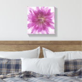 Geschilderde Dahlia kunst - Fuchsia Canvas Afdruk (Insitu (Slaapkamer))