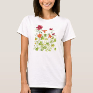 Geschilderde Daisy lieveheersbeestjes Nasturtium b T-shirt
