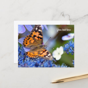Geschilderde Dame Vlinder Ansichtkaart Briefkaart