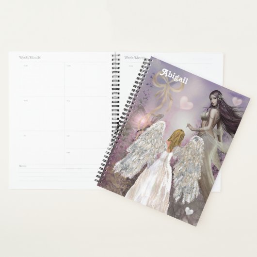 Geschilderde engel en Mauve Fairy Planner (Display)