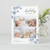 Geschilderde eucalyptus | Holiday Photo Collage Ca Feestdagenkaart (Staand voorkant)