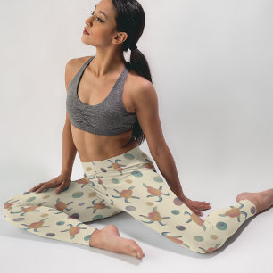 Geschilderde geiten en Polka Dots op Cream Pattern Leggings