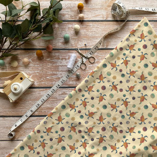 Geschilderde geiten en Polka Dots op Cream Pattern Stof