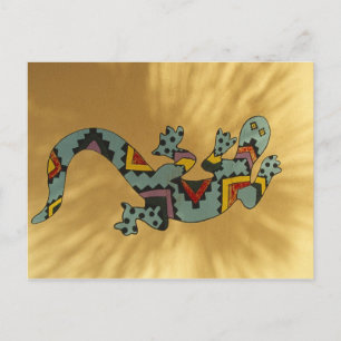 Geschilderde gekko hagedis op muur, Tucson, Arizon Briefkaart