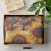Geschilderde Gotische Warme Zonnebloemen Decoupage Tissuepapier (Geschenk)