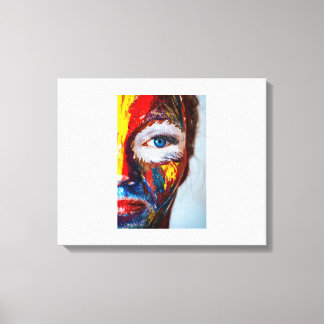 Geschilderde "Half Face" muurkunst Canvas Afdruk