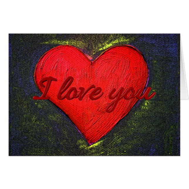 Geschilderde hartkaart (Voorkant Horizontaal)