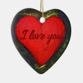 Geschilderde hartversiering keramisch ornament (Rechts)