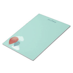 geschilderde heteluchtballonnen schrijven papier notitieblok