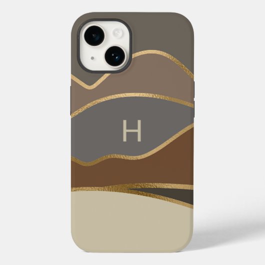 Geschilderde heuvels monogrammed Case-Mate iPhone case (Achterkant)
