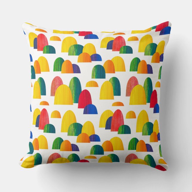 Geschilderde Heuvels - Wit Kussen (Voorkant)