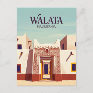 Geschilderde Huizen van Walata Mauritanië Briefkaart