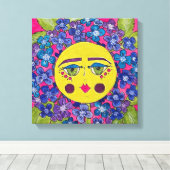 Geschilderde Hydrangea Bloemenmeisje Canvas Art (Insitu (Houten vloer))