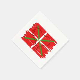 Geschilderde Ikurriña met overzicht van Baskenland Servetten