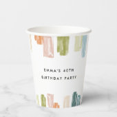 Geschilderde Juwelen Waterverf Gepersonaliseerd Papieren Bekers (Achterkant)