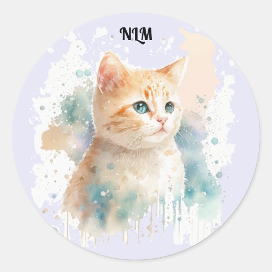 Geschilderde kitten Sticker (Voorkant)