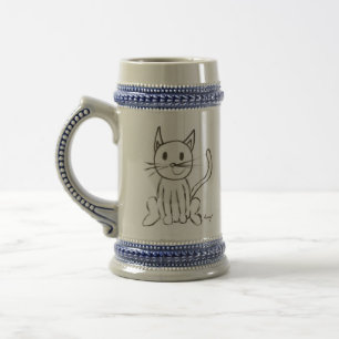 Geschilderde Kitty Stein Bierpul