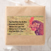 Geschilderde kleine rode hen etiket (Insitu)