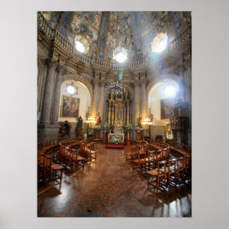 Geschilderde koepel, interieur barokke kapel poster