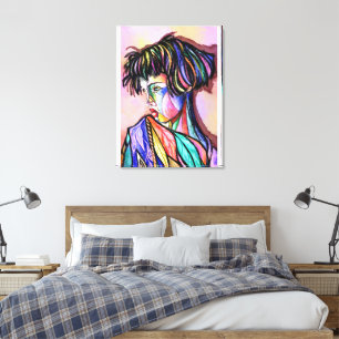 Geschilderde kunst dame canvasprint canvas afdruk