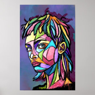 Geschilderde Kunst Vrouw Poster