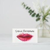 Geschilderde Lips Makeup Artist Visitekaartje (Staand voorkant)