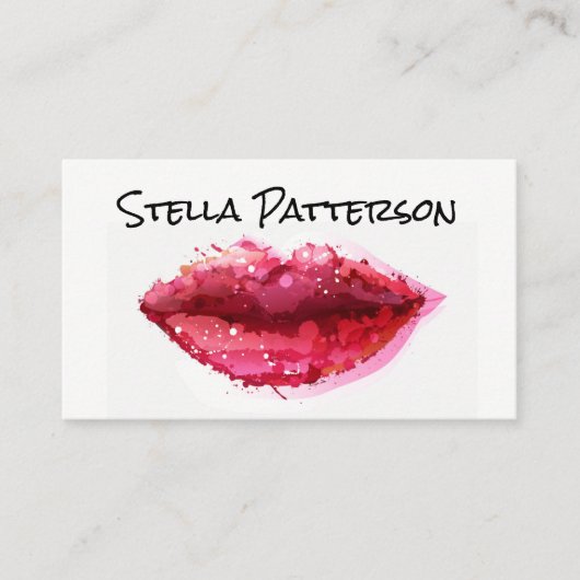 Geschilderde Lips Makeup Artist Visitekaartje (Voorkant)