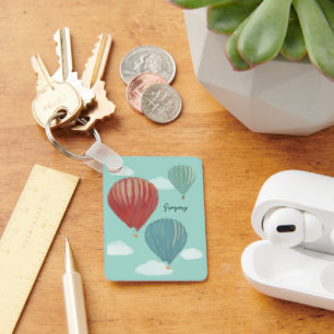 Geschilderde luchtballonnen gepersonaliseerd sleutelhanger