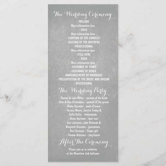 Geschilderde mason jar bruiloft programma's (Achterkant)