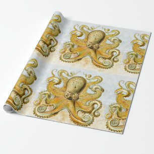 Geschilderde nautische octopus kraken pijlinktvis  cadeaupapier