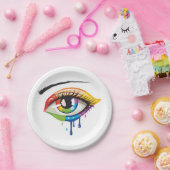 Geschilderde ogen papieren bordje (Feest)